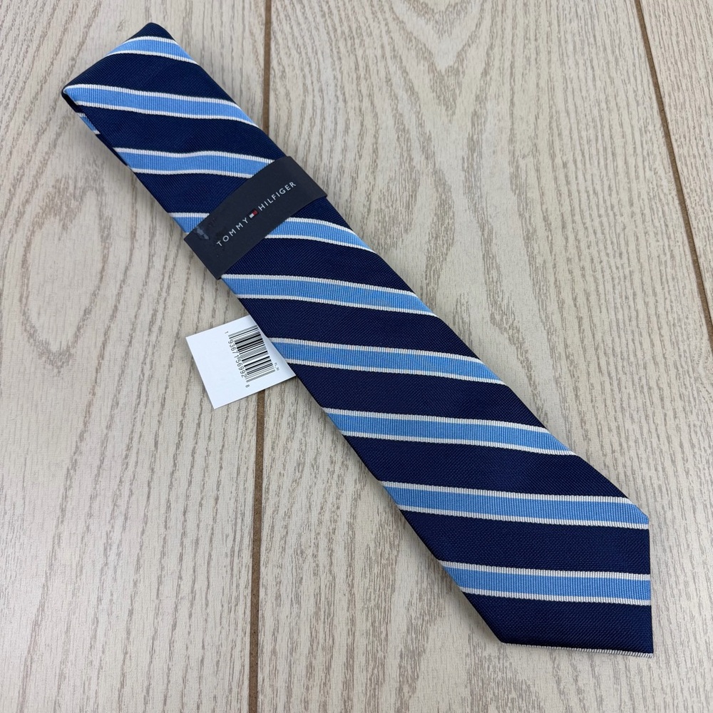 781 Tommy Hilfiger Tie Blue Stripes 424 TL21100108 Silk Blend $69.50